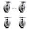 Service Caster 8 Inch Thermoplastic Caster Set with Roller Bearing 2 Swivel Lock and 2 Rigid SCC-35S820-TPRRD-BSL-2-R-2 - alternate 1